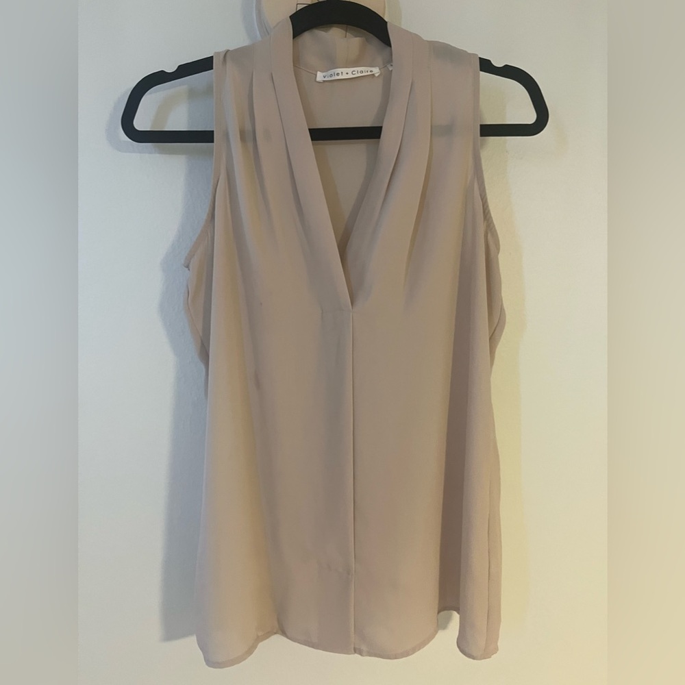 Elegant Sleeveless Beige Top